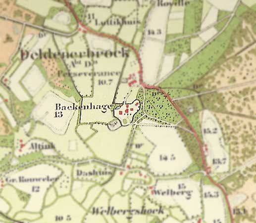 Kaart van Backenhagen aan de Almelosestraat