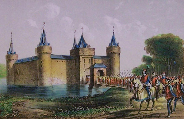 Graaf Lodewijk verlaat kasteel Wedde voor de slag bij Heiligerlee